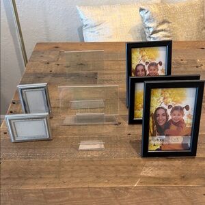 Lot of 8 Black and Silver photo frames